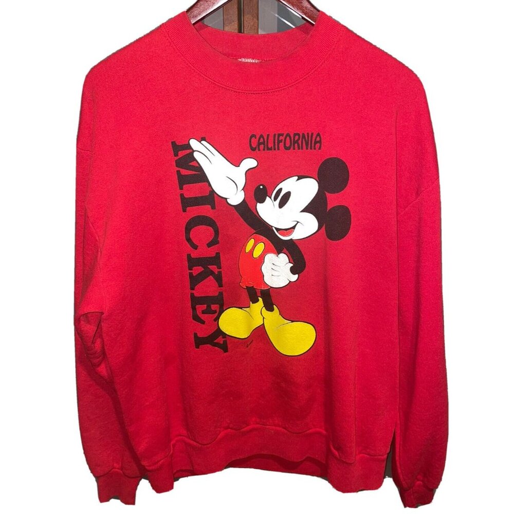 Vintage 80s 90s Mickey Mouse Disneyland Disney California Velva Sheen Sweater L